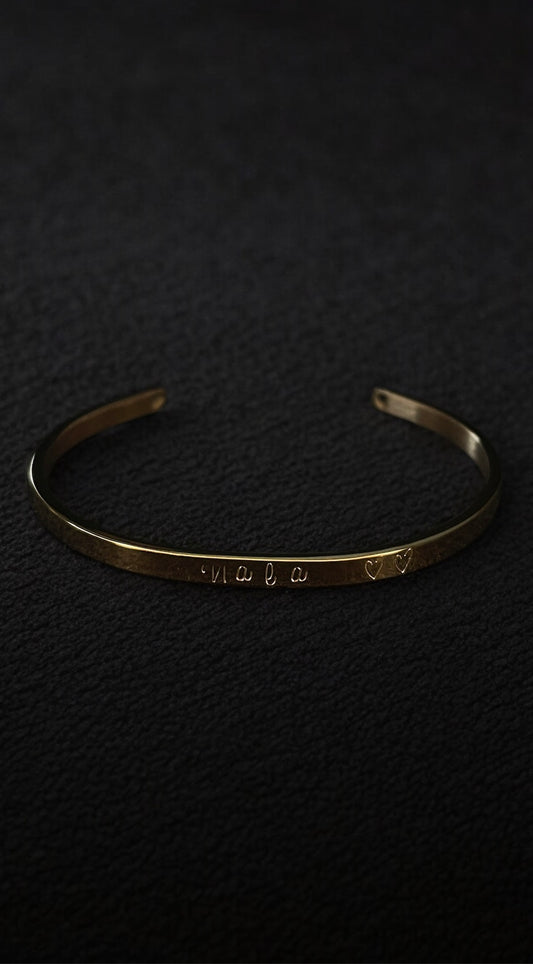 Brazalete Eternal personalizado de acero inoxidable 4mm, ORO ROSA.