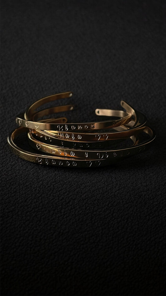 Brazaletes Eternal personalizados de acero inoxidable 4mm (pack de 4) o más unidades, (TONOS A ELEGIR).   (EnvÍo GRATIS)