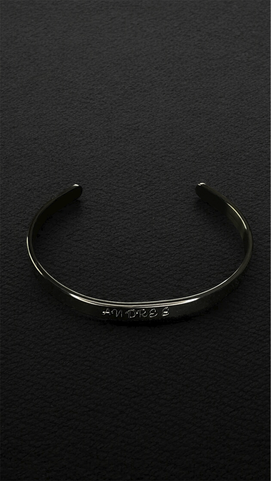 Brazalete Eternal personalizado de acero inoxidable 6mm, (acabado mate) NEGRO.